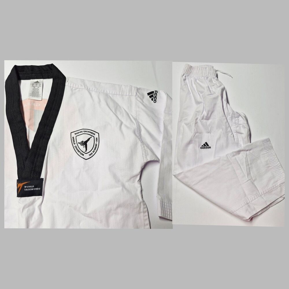 Adidas Taekwondo Uniform Set Top Pants Sz 160 NWOT World Champion TKD ADITS01YC